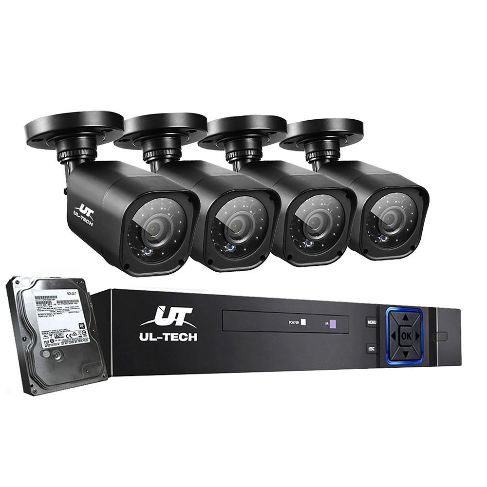 UL-tech CCTV Camera Home Security System with 8CH DVR and 1080P HD cameras, designed for indoor and outdoor surveillance.