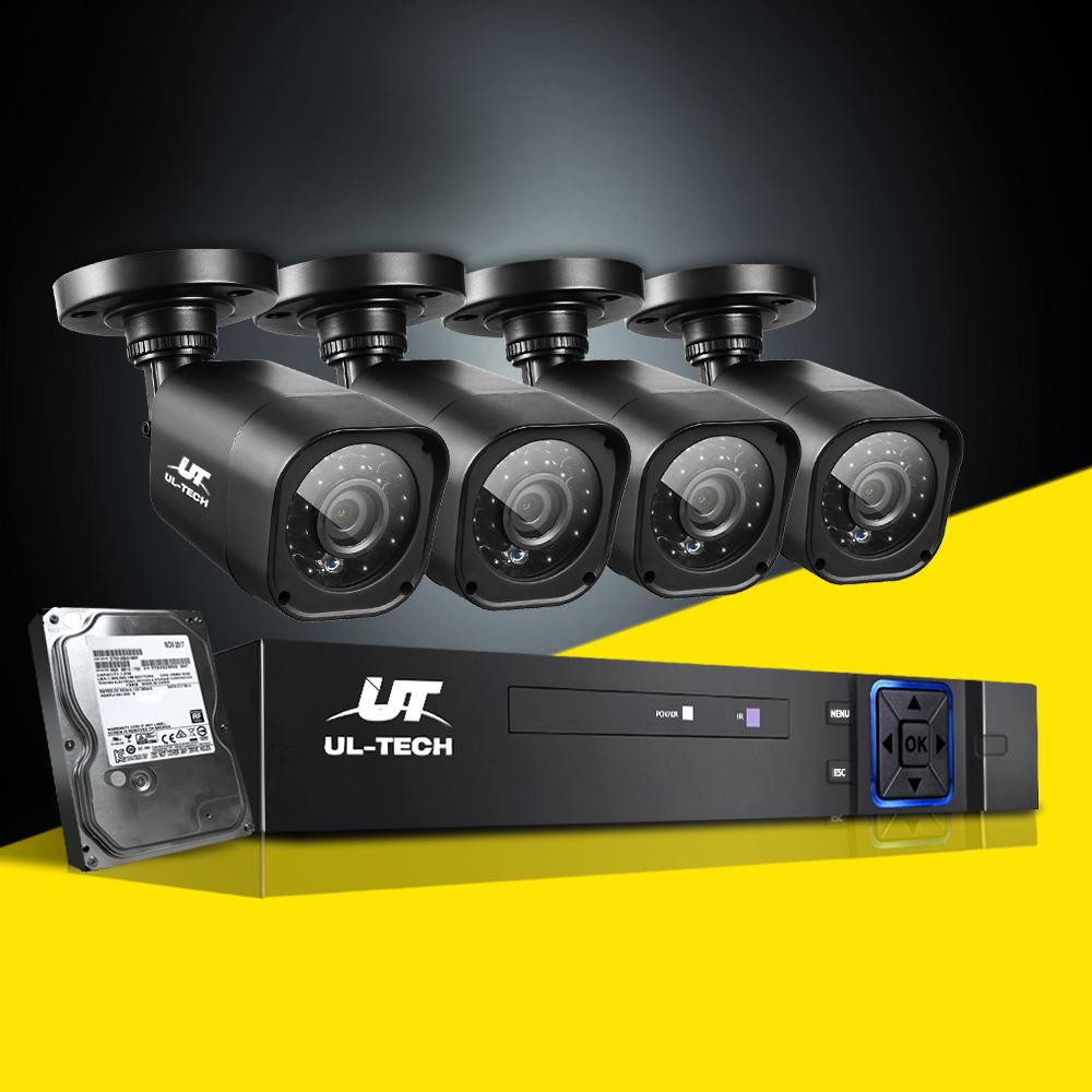 UL-tech CCTV Camera Home Security System with 8CH DVR and 1080P HD cameras, designed for indoor and outdoor surveillance.