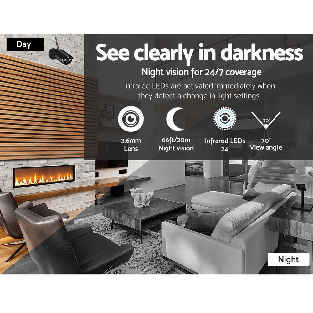 UL-tech CCTV Wireless Security Camera System with 8 channels and 6 cameras, showcasing high-definition video quality and advanced motion detection features.