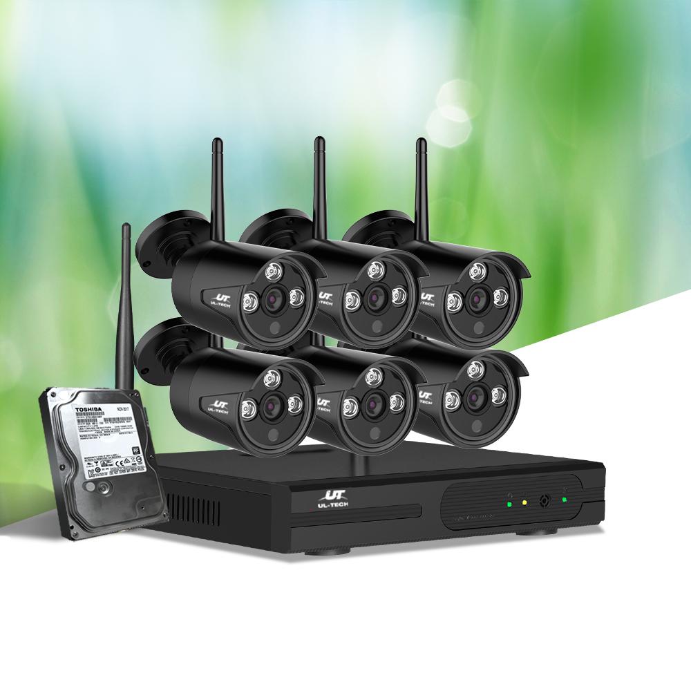 UL-tech CCTV Wireless Security Camera System with 8 channels and 6 cameras, showcasing high-definition video quality and advanced motion detection features.