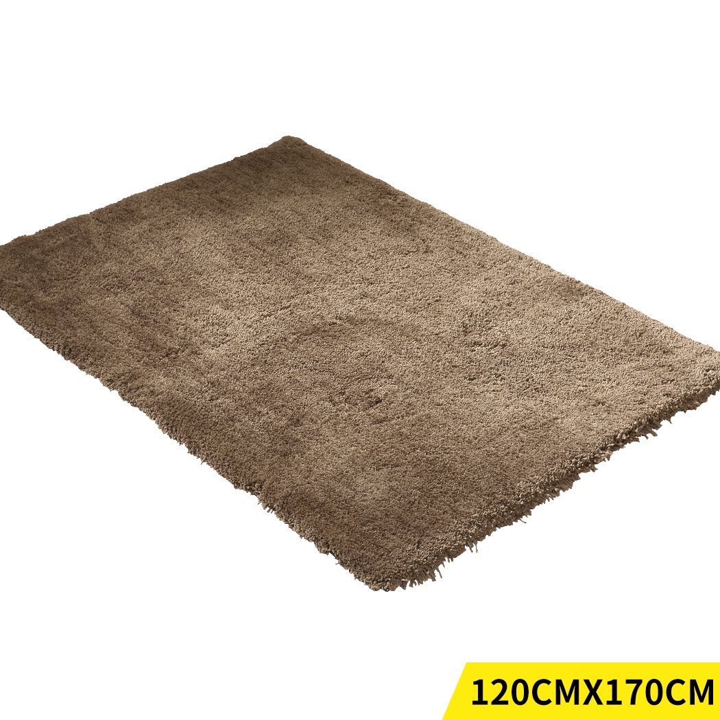 Ultra Soft Anti Slip Rectangle Plush Shaggy Floor Rug in a cozy living room setting, showcasing its thick pile and non-slip backing.