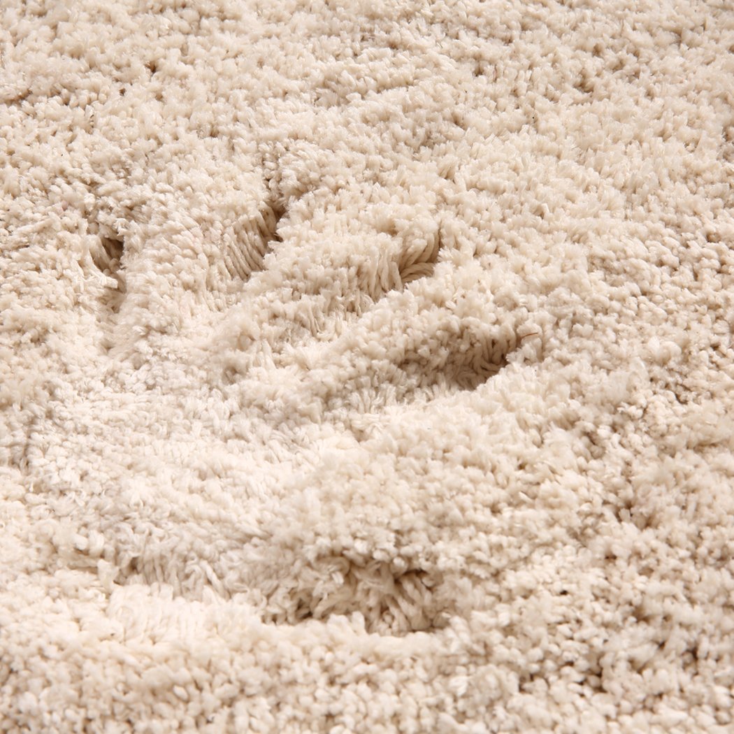 Ultra Soft Anti Slip Rectangle Plush Shaggy Floor Rug in a cozy living room setting, showcasing its thick pile and non-slip backing.