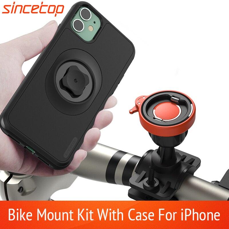 Universal Bike Mount Phone Holder with shockproof case, designed for secure smartphone attachment on bicycles.