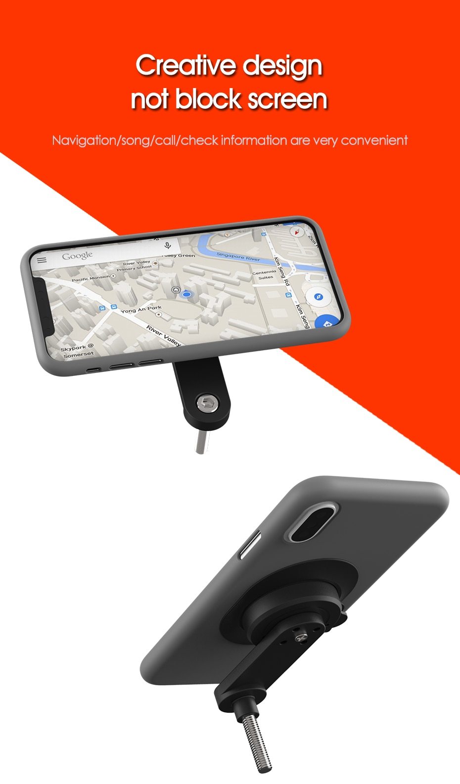 Universal Mountain Bike Stem Cap Phone Holder made of aluminum, designed for quick mounting on handlebars, compatible with Harley-Davidson bikes.