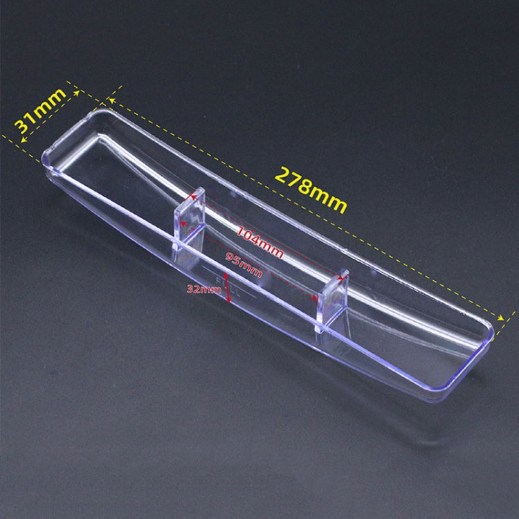 Universal Plastic Rectangular Range Hood Oil Cup designed for efficient grease collection in kitchens, featuring a transparent and durable design.