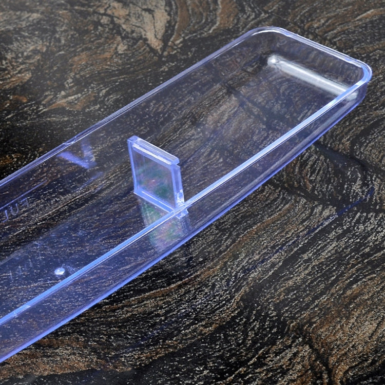 Universal Plastic Rectangular Range Hood Oil Cup designed for efficient grease collection in kitchens, featuring a transparent and durable design.