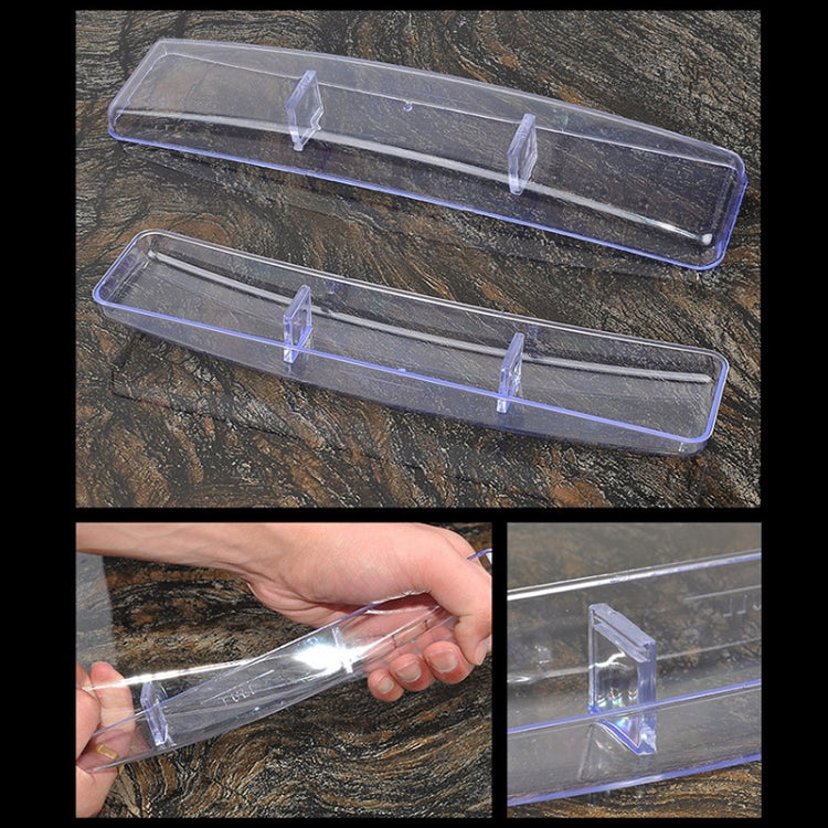 Universal Plastic Rectangular Range Hood Oil Cup designed for efficient grease collection in kitchens, featuring a transparent and durable design.