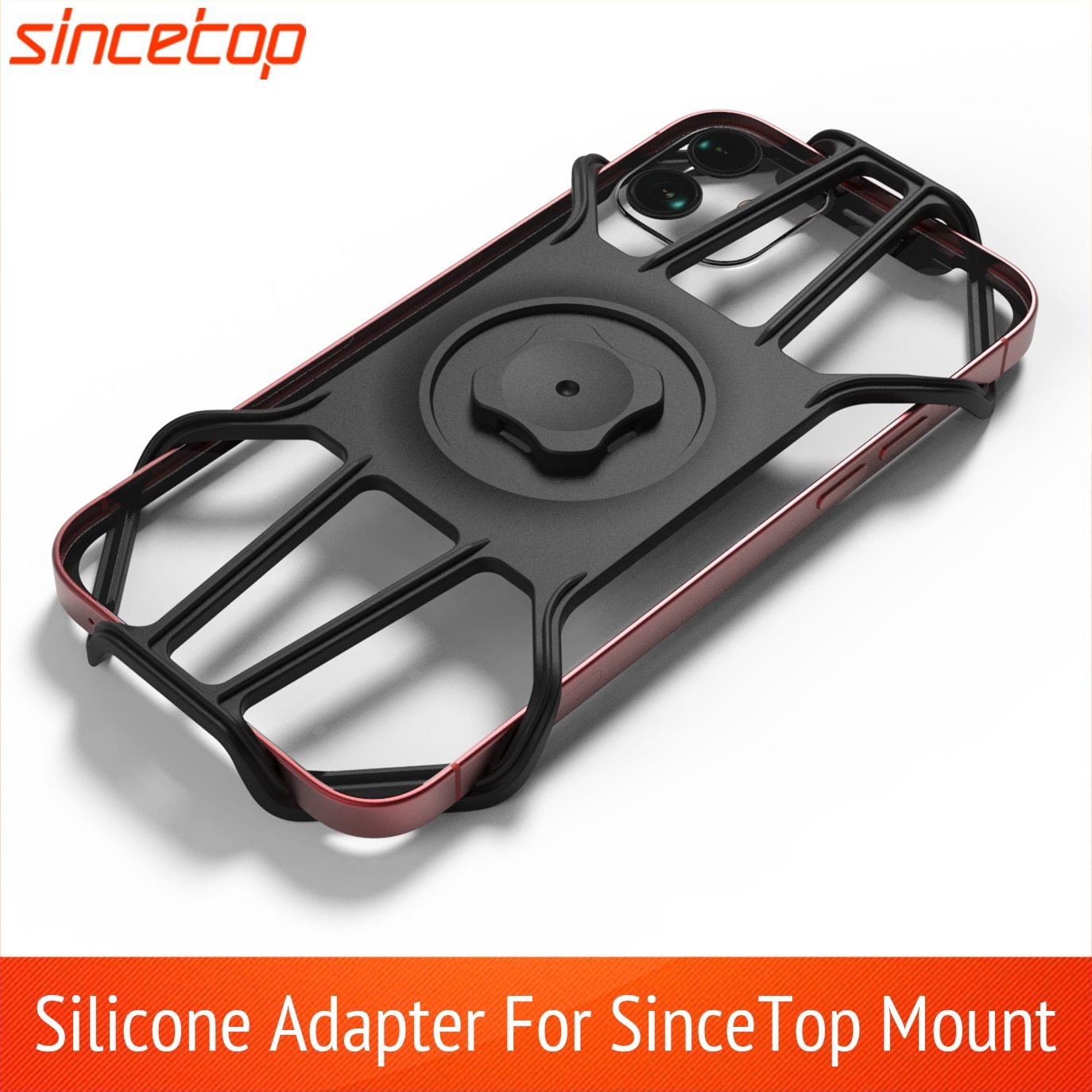 Universal Silicone Adapter for SinceTop Quick Mount Phone Holder, showcasing its versatile design for various mounting options.