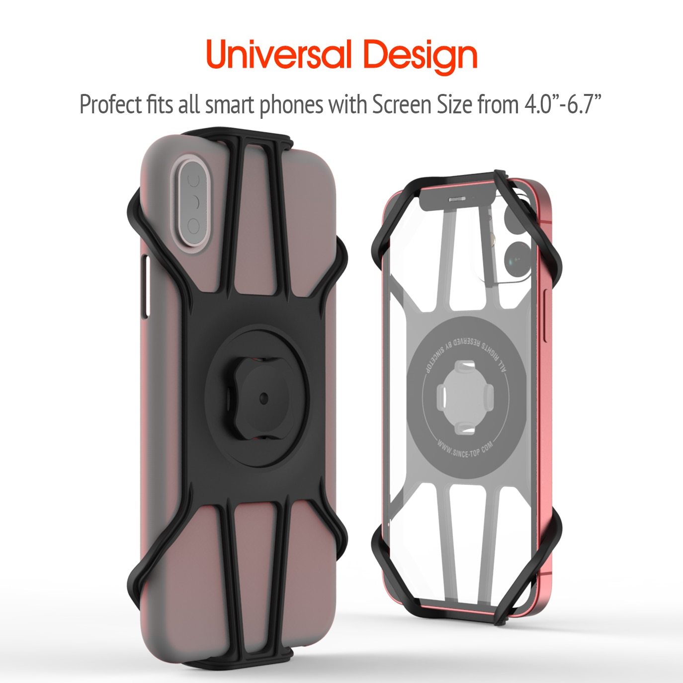 Universal Silicone Adapter for SinceTop Quick Mount Phone Holder, showcasing its versatile design for various mounting options.