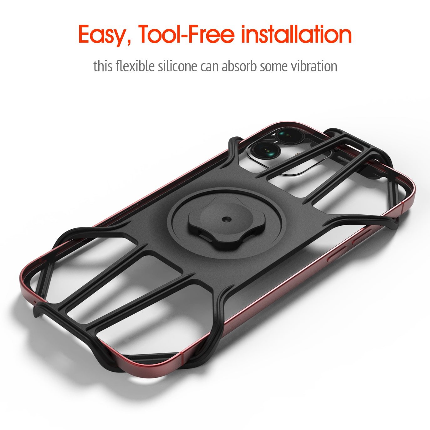 Universal Silicone Adapter for SinceTop Quick Mount Phone Holder, showcasing its versatile design for various mounting options.