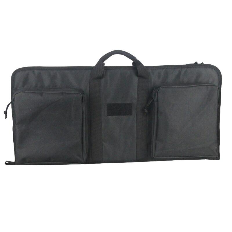 US Stock Tactical 28" Rifle Gear Portable Bag in black, designed for hunting and outdoor activities, featuring adjustable straps and spacious compartments.