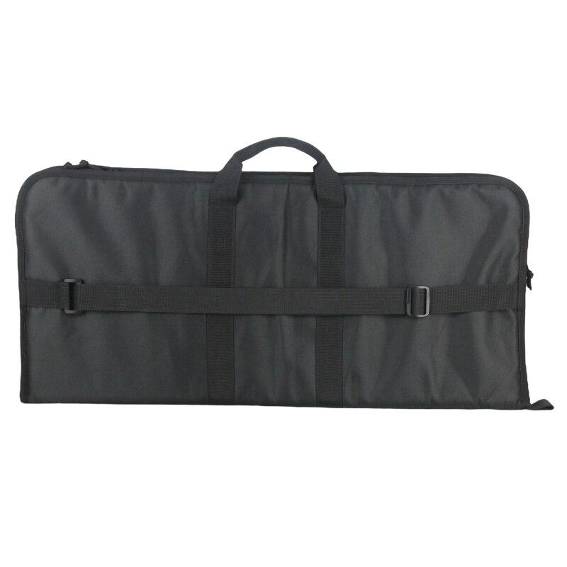 US Stock Tactical 28" Rifle Gear Portable Bag in black, designed for hunting and outdoor activities, featuring adjustable straps and spacious compartments.