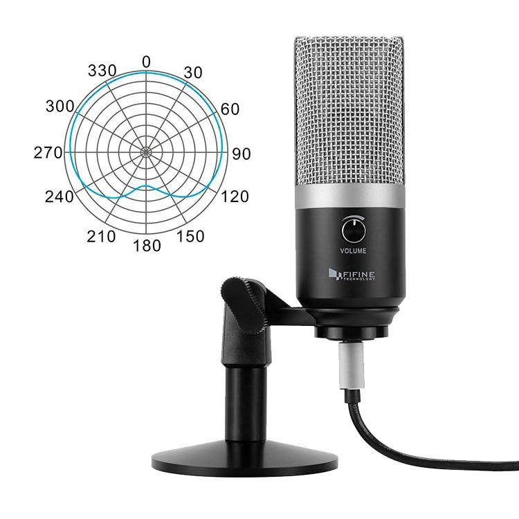 USB condenser microphone designed for professional recording, featuring a compact tabletop design and uni-directional polar pattern.