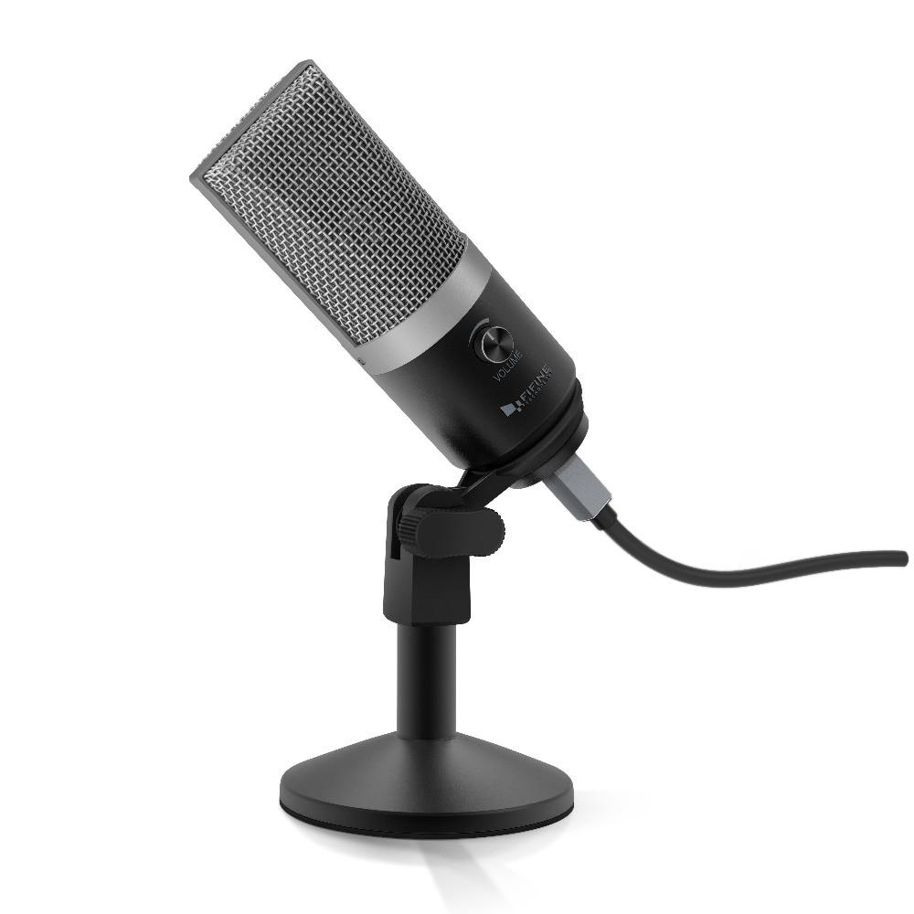 USB condenser microphone designed for professional recording, featuring a compact tabletop design and uni-directional polar pattern.