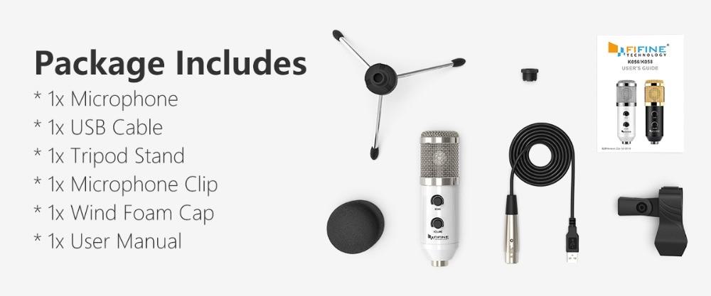 USB Microphone designed for PC and computer use, featuring a sleek tabletop design and a uni-directional condenser for high-quality audio recording.