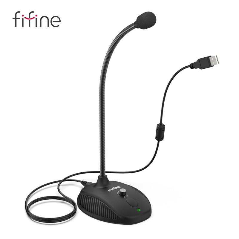 USB Microphone with gooseneck design and mute button, ideal for desktop and laptop use.