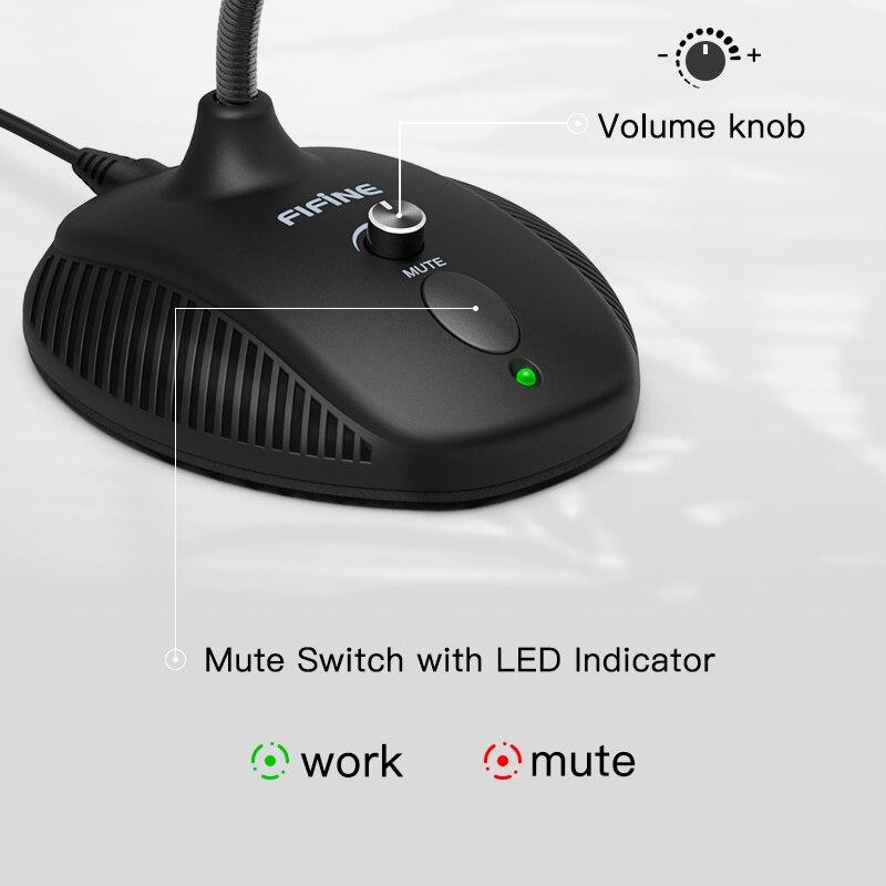 USB Microphone with gooseneck design and mute button, ideal for desktop and laptop use.