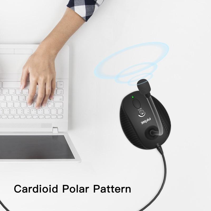 USB Microphone with gooseneck design and mute button, ideal for desktop and laptop use.