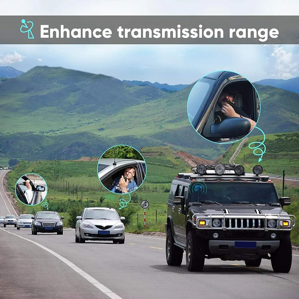 UV5R UV5RA A067 UV-82 antenna for VHF UHF radios, featuring a black design and SMA female connector.