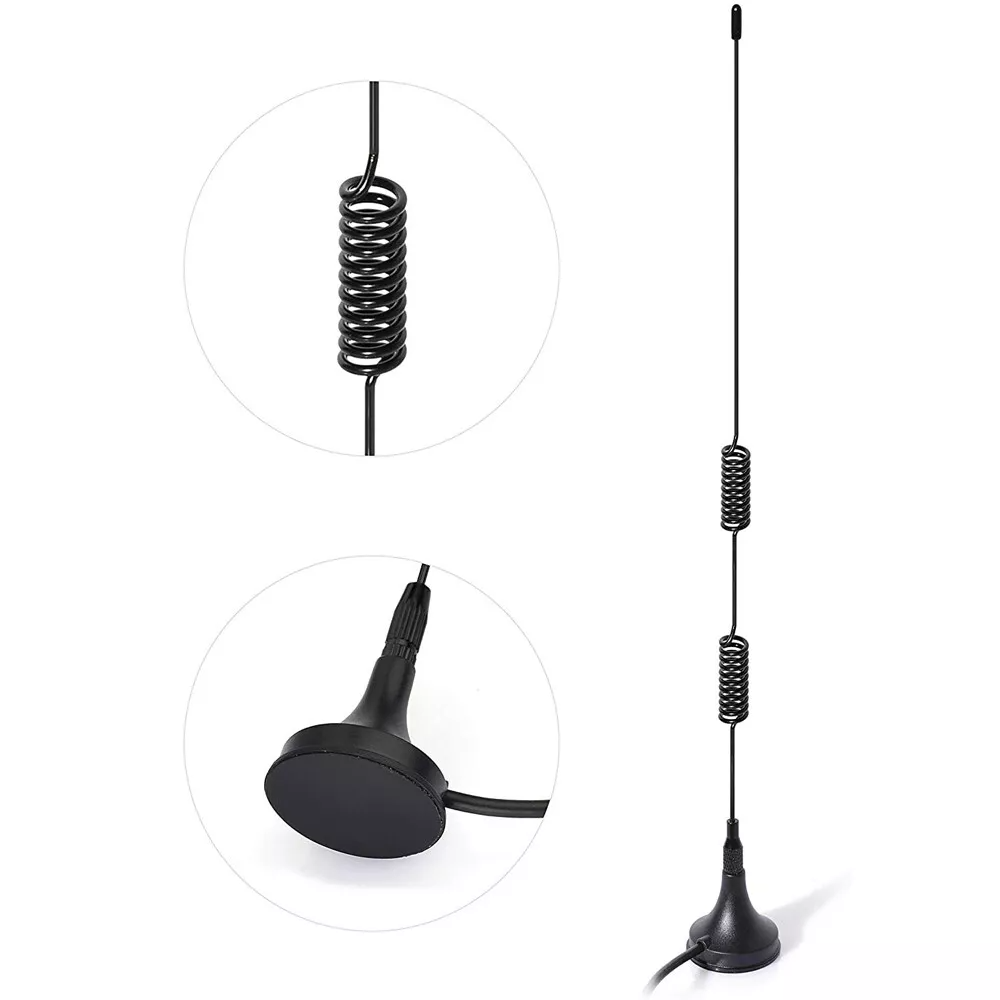 UV5R UV5RA A067 UV-82 antenna for VHF UHF radios, featuring a black design and SMA female connector.