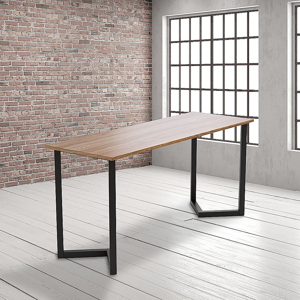 V Shaped Table Bench Desk Legs in black, showcasing a retro industrial design with a triangular base for stability.