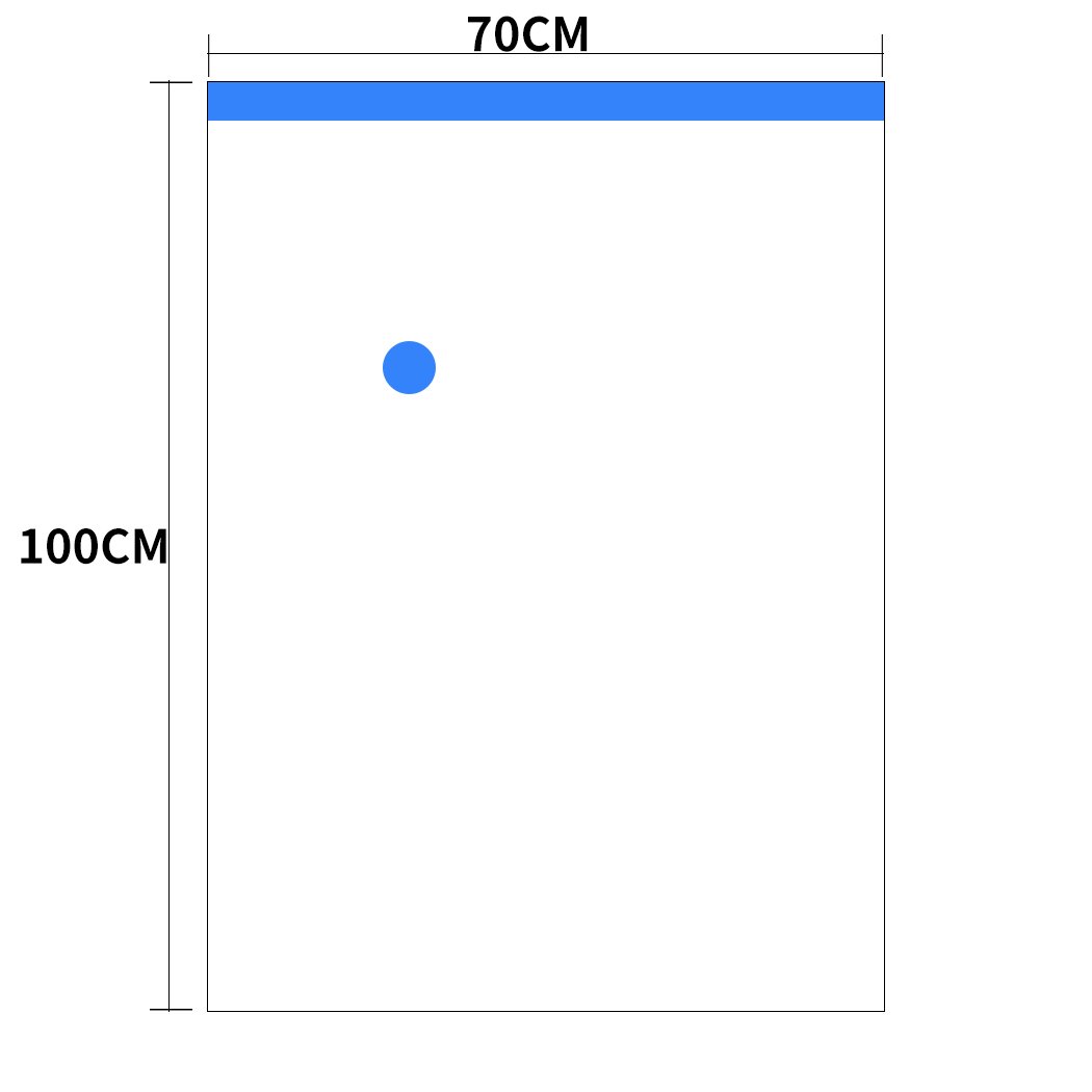 A set of six transparent vacuum storage bags filled with various clothing items, showcasing their space-saving design and airtight seal.