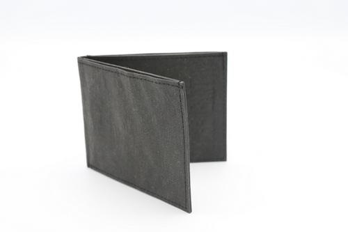 Vegan Wallet in Stone Black made from durable German Kraft Paper, featuring a slim design with card slots and a secret coin pouch.