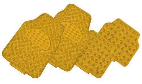 VENOM 4-Piece Car Mat set in GOLD featuring a modern aluminium look, designed for durability and style in vehicles.