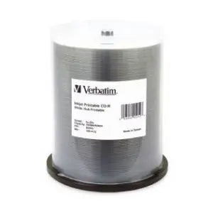 VERBATIM CD-R 700MB pack featuring white, inkjet printable discs for high-quality printing.