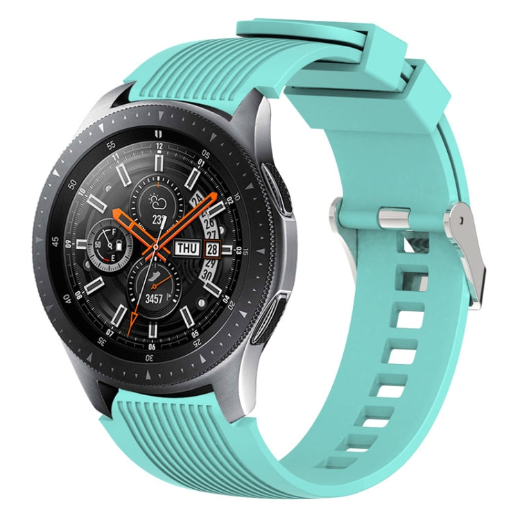 Mint green vertical grain watch band for Galaxy Watch 46mm, showcasing its stylish design and comfortable fit.