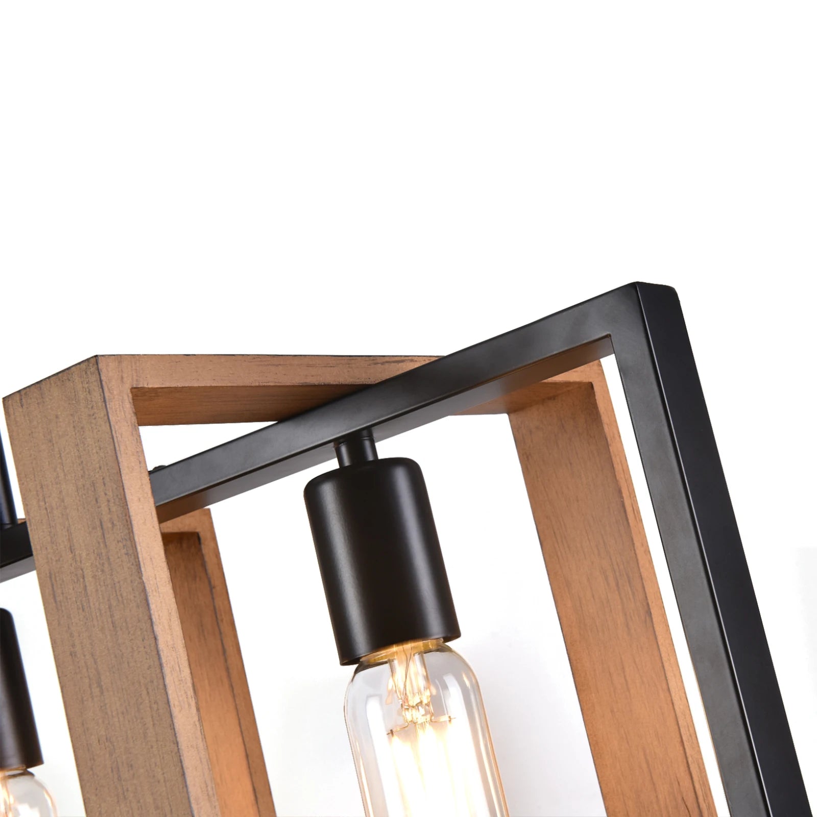 Vintage 4-Light Chandelier featuring a retro texture design with a faux wood finish, ideal for rustic farmhouse decor.