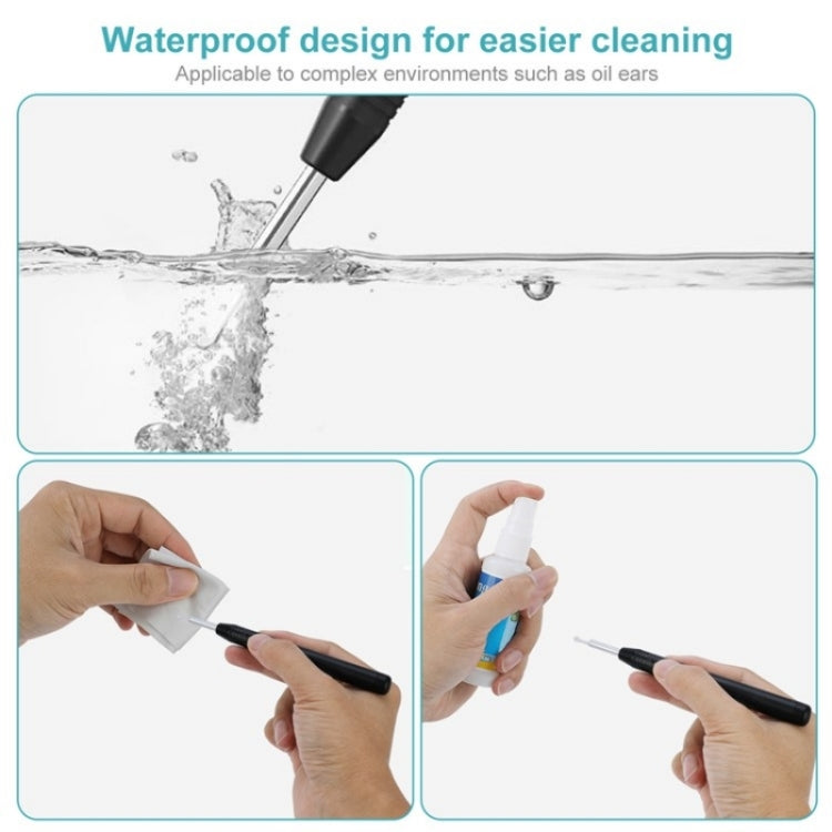W1 Smart WiFi Ear Pick Cleaning Kit with LED lights and camera for ear wax removal, featuring a soft silicone ear spoon cover.