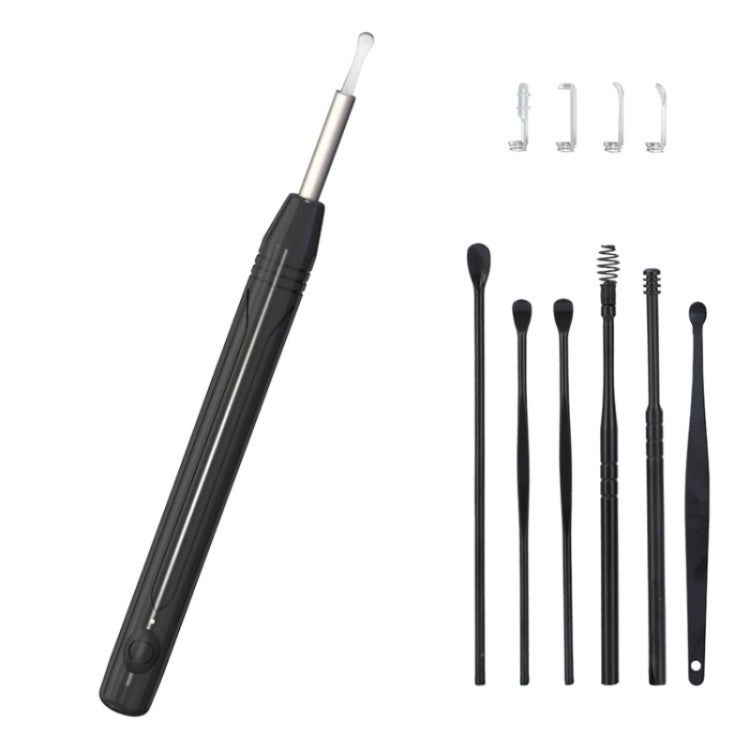 W1 Smart WiFi Ear Pick Cleaning Kit with LED lights and camera for ear wax removal, featuring a soft silicone ear spoon cover.