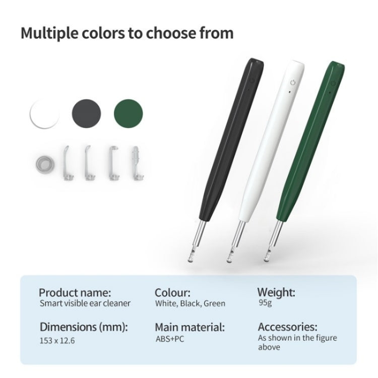 W2 WiFi Smart Visual Ear Pick Cleaning Kit with camera and silicone ear scoop for effective ear wax removal.