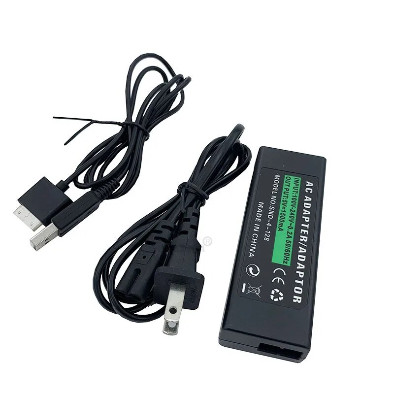 Wall Home Travel AC Charger Adapter designed for Sony PlayStation Portable PSP Go, featuring collapsible prongs for easy travel.