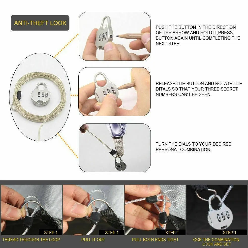 Waterproof adjustable large car cover protecting a vehicle from rain and sun, featuring reflective strips and zippers.