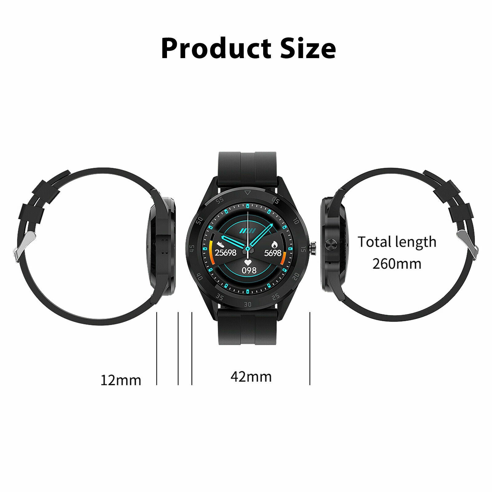 Waterproof Bluetooth Smart Watch Phone Mate with heart rate tracking features, showcasing a sleek design suitable for fitness and daily use.
