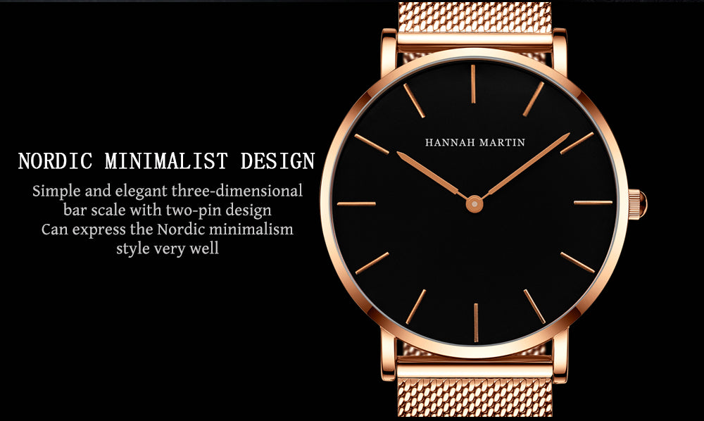 A stylish black watch featuring a waterproof Japan quartz movement and a stainless steel mesh band, perfect for men.