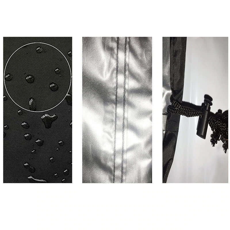 Heavy duty waterproof lawn mower cover designed for push mowers, featuring UV protection and durable Oxford cloth material.