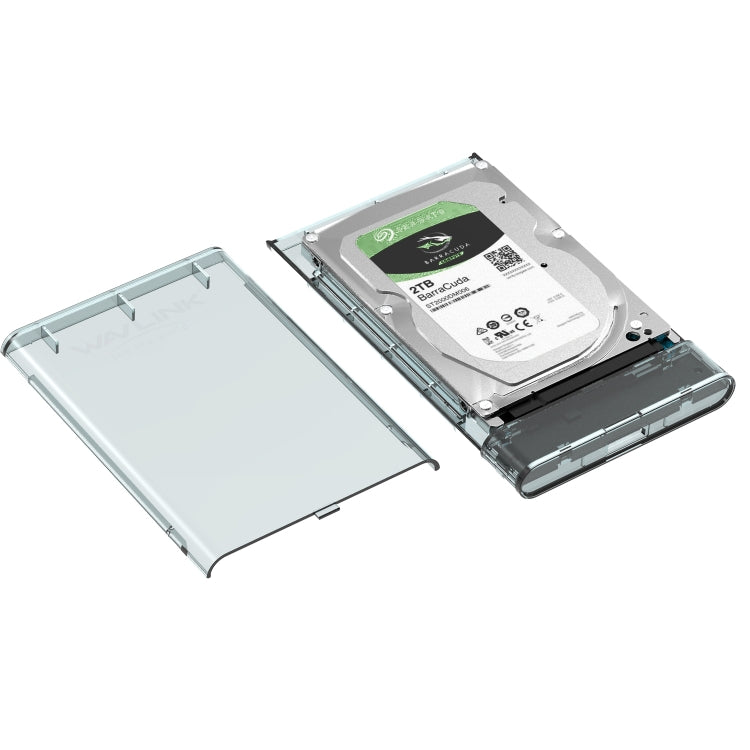 WAVLINK ST239 USB3.0 Transparent SATA External SSD showcasing its sleek design and USB interface.