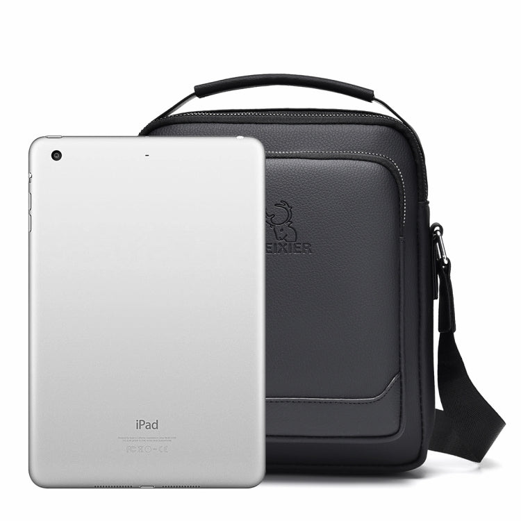 WEIXIER D283 Men Multifunctional Casual Crossbody bag in black, showcasing its sleek design and adjustable strap.