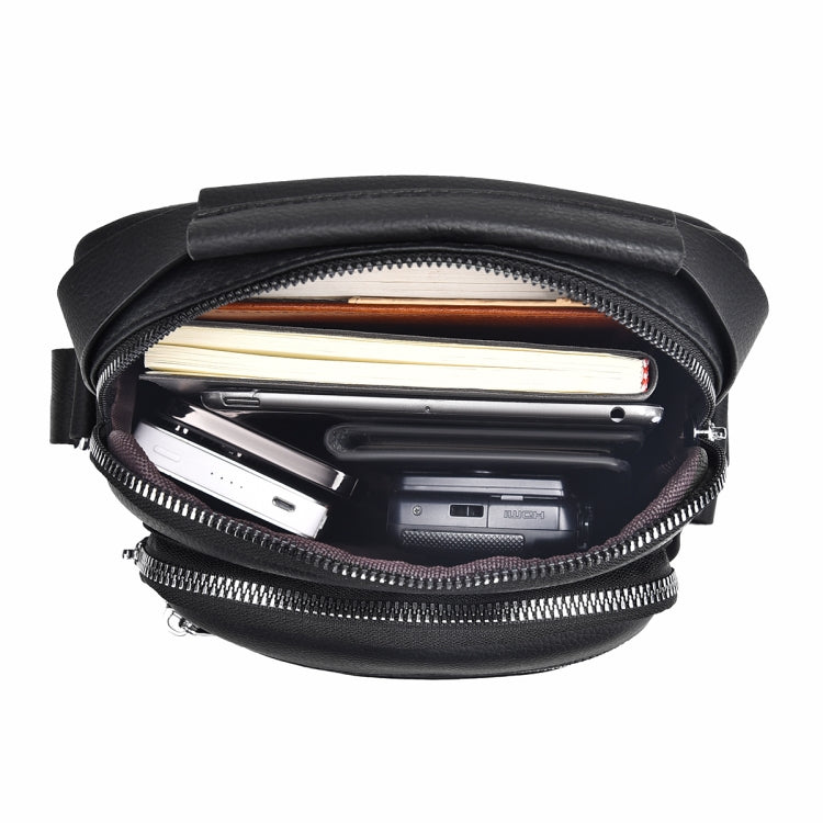 WEIXIER D283 Men Multifunctional Casual Crossbody bag in black, showcasing its sleek design and adjustable strap.