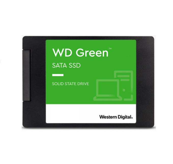 Western Digital WD Green 1TB 2.5' SATA SSD with sleek design and specifications highlighted.