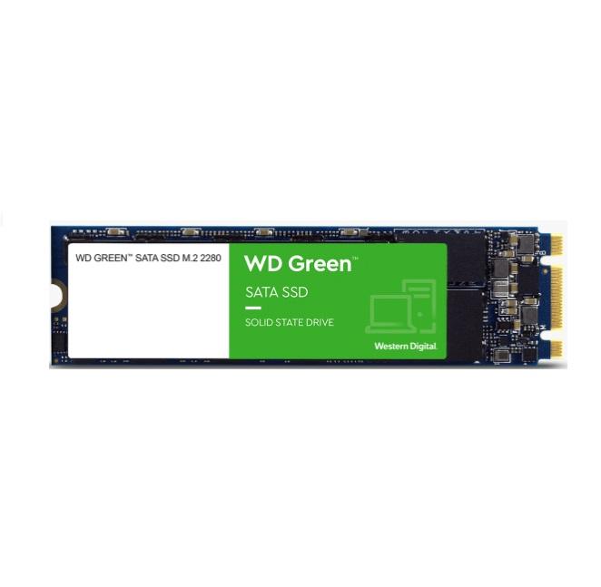 Western Digital WD Green 480GB M.2 SATA SSD with sleek design and compact form factor.