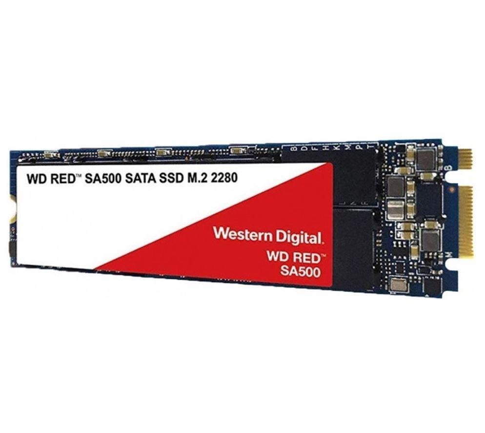 Western Digital WD Red SA500 2TB M.2 SATA NAS SSD with sleek design, ideal for 24/7 usage in NAS systems.
