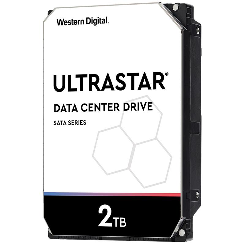 Western Digital WD Ultrastar 2TB Enterprise HDD, 3.5-inch SATA drive with 7200 RPM speed and 128MB cache, designed for high-performance storage solutions.