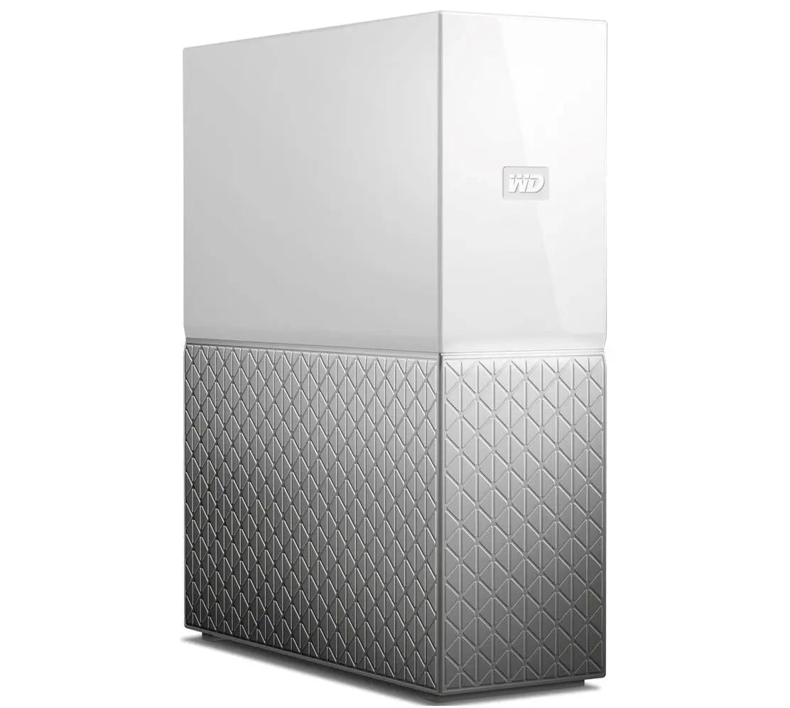 Western Digital WD My Cloud Home NAS 6TB Personal Cloud Storage device with USB and LAN ports, designed for easy access and backup.
