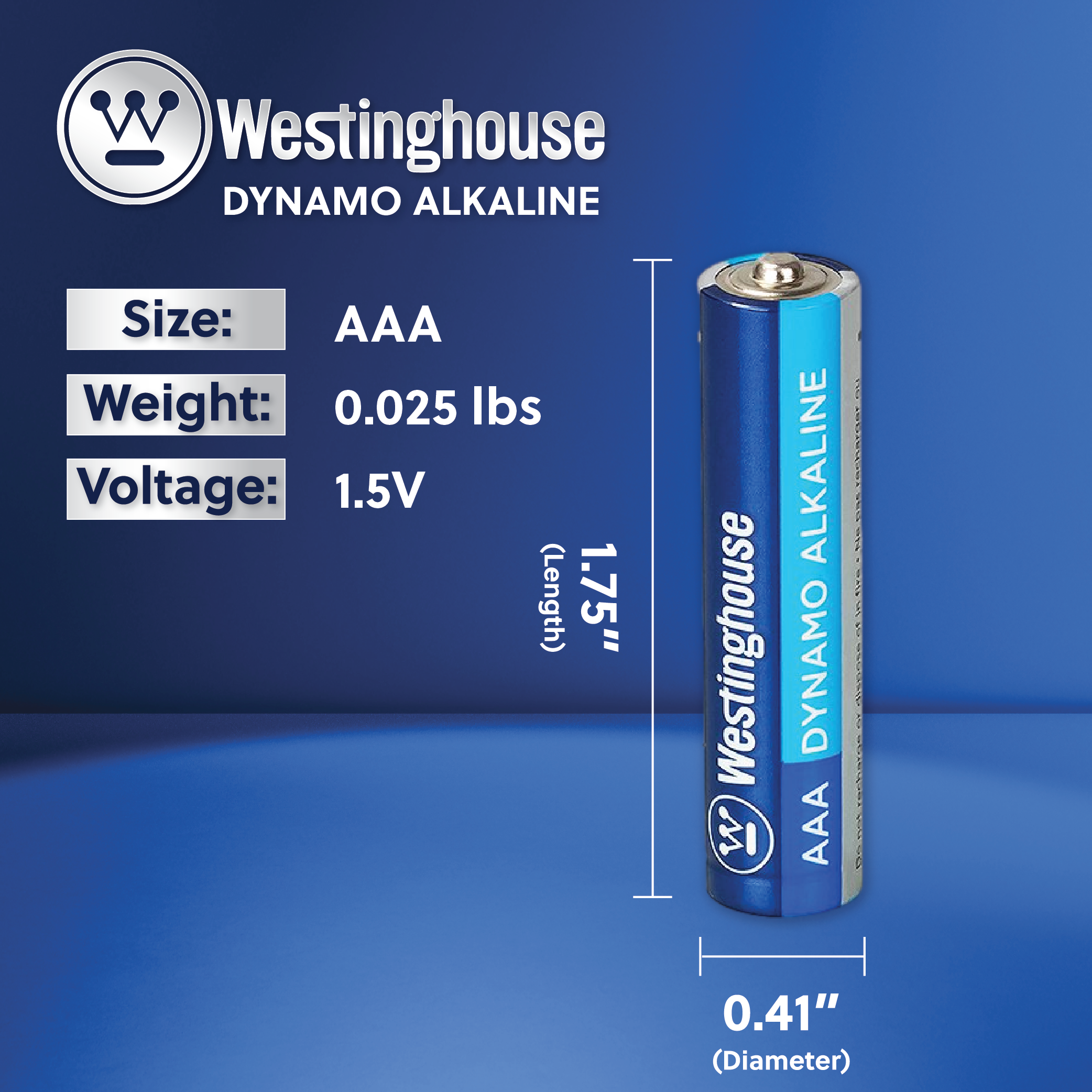 Westinghouse AAA Dynamo Alkaline 96 Pack Box showcasing multiple AAA batteries in a sturdy packaging.