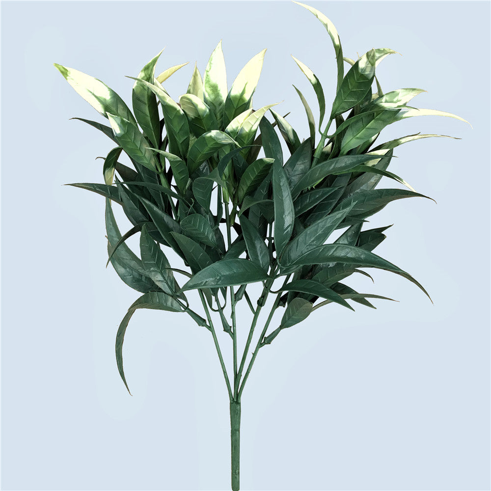 A realistic White Tipped Willow Oak Stem measuring 30cm, featuring vibrant white-tipped leaves, perfect for floral arrangements and vertical gardens.