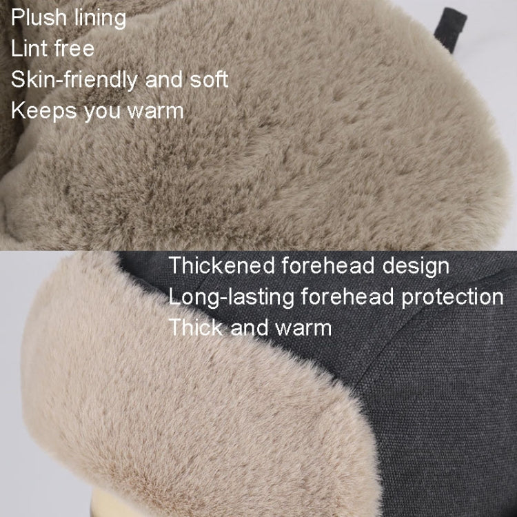 Windproof padded thickened snow hat in black, featuring a plush interior and adjustable strap for cold weather protection.